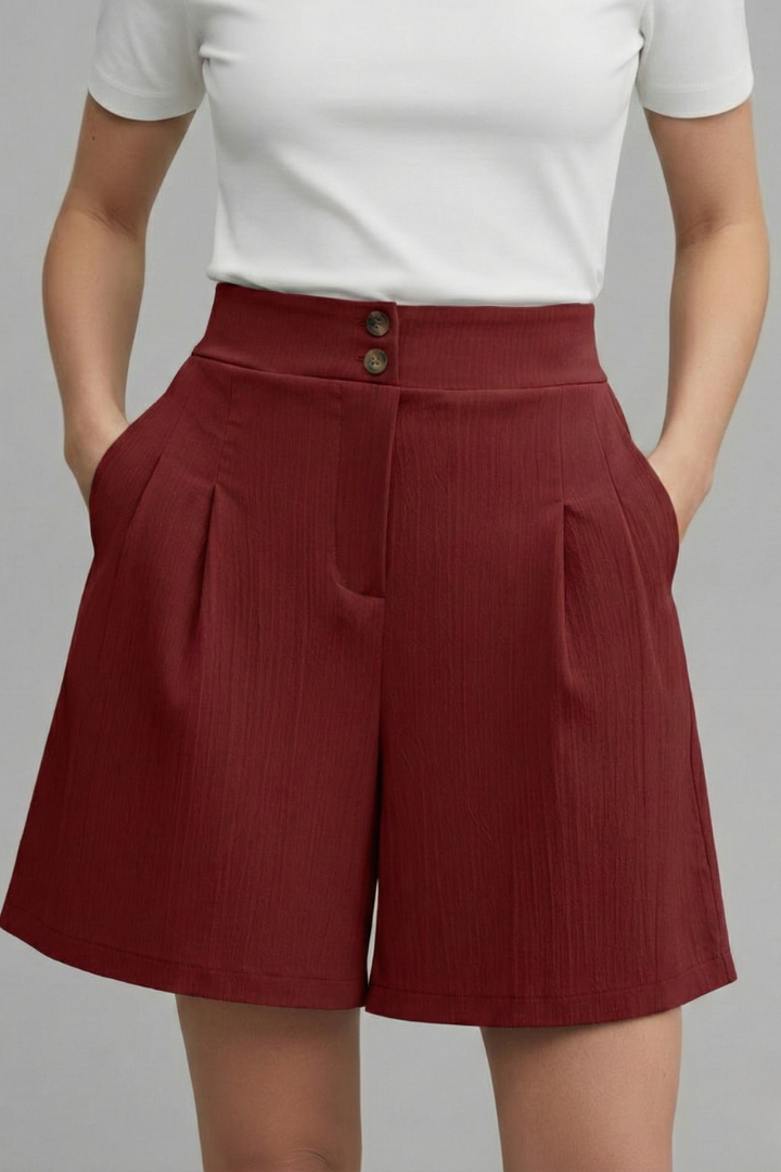 Eva | Damen-Shorts mit hoher Taille und weitem Bein