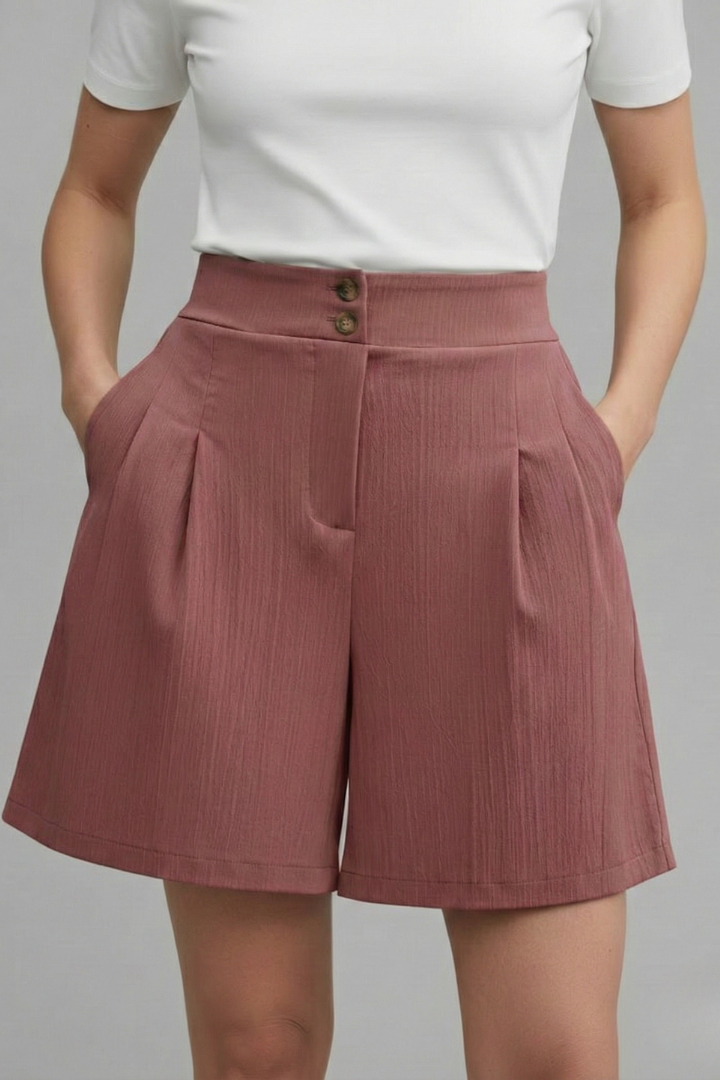 Eva | Damen-Shorts mit hoher Taille und weitem Bein