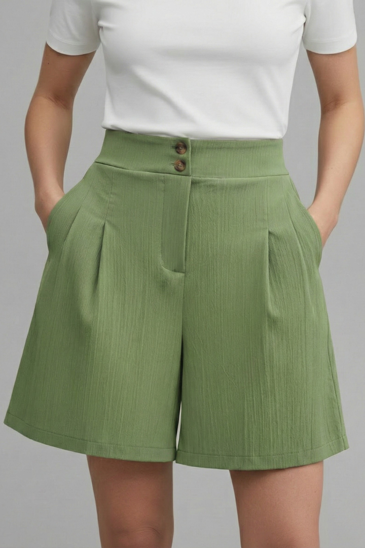 Eva | Damen-Shorts mit hoher Taille und weitem Bein