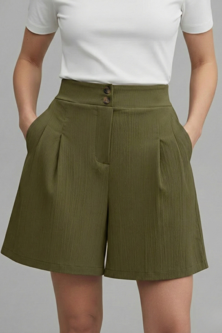 Eva | Damen-Shorts mit hoher Taille und weitem Bein