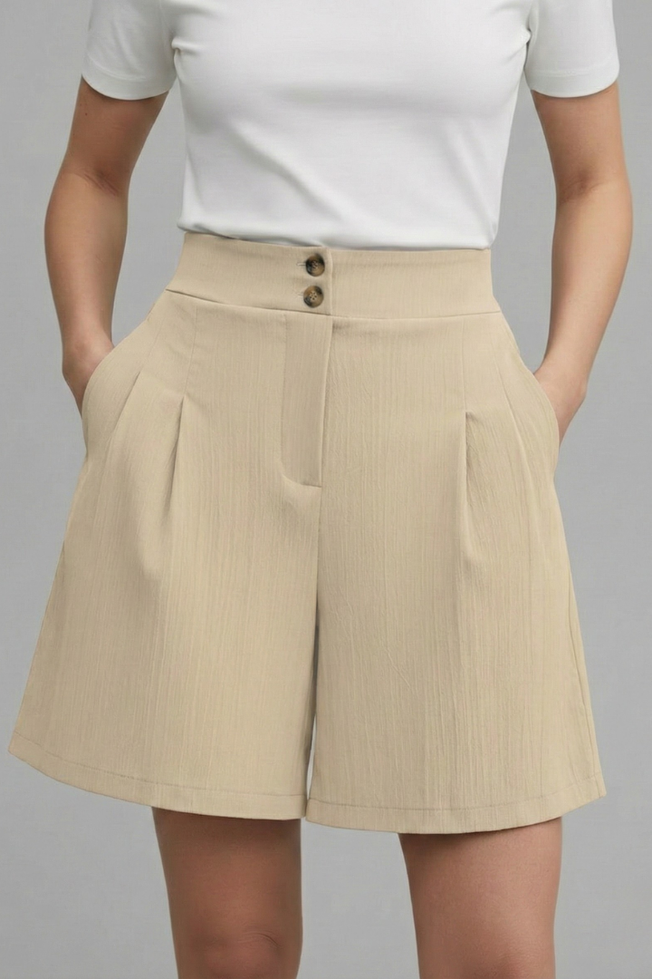 Eva | Damen-Shorts mit hoher Taille und weitem Bein