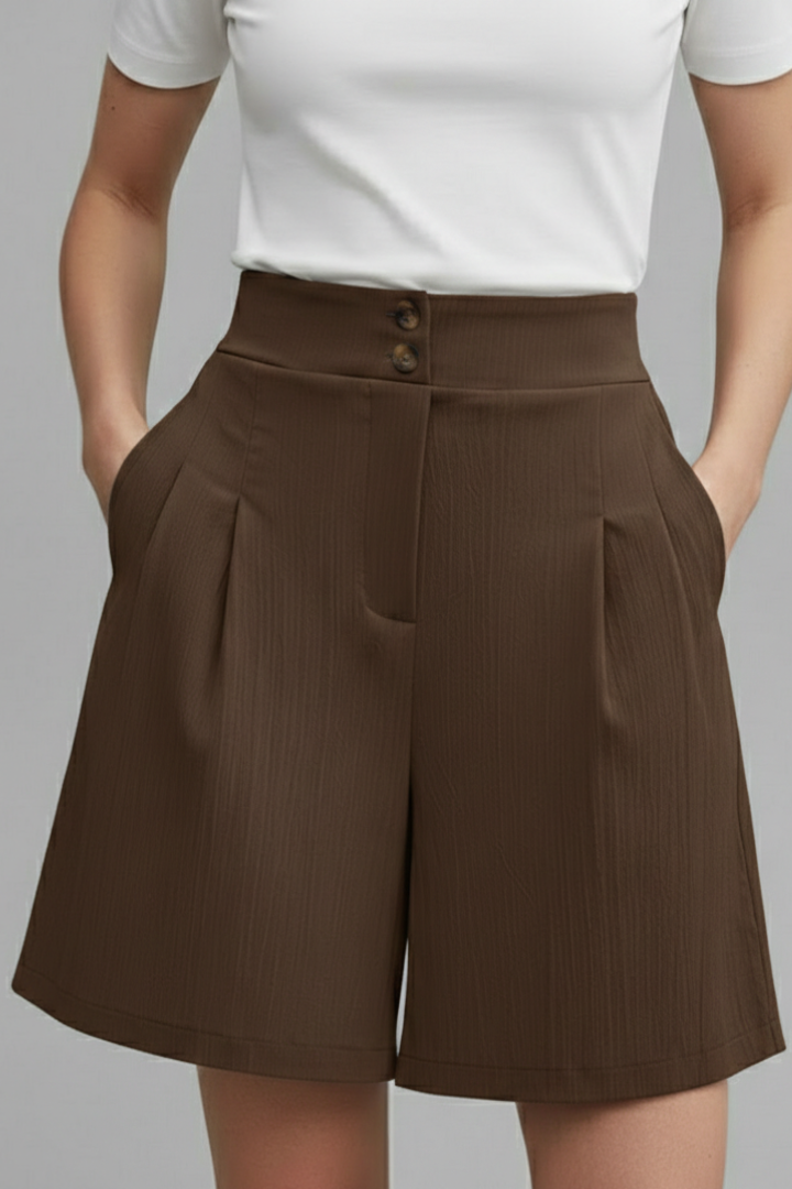 Eva | Damen-Shorts mit hoher Taille und weitem Bein