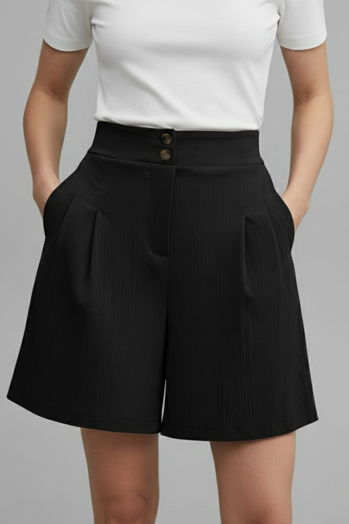 Eva | Damen-Shorts mit hoher Taille und weitem Bein