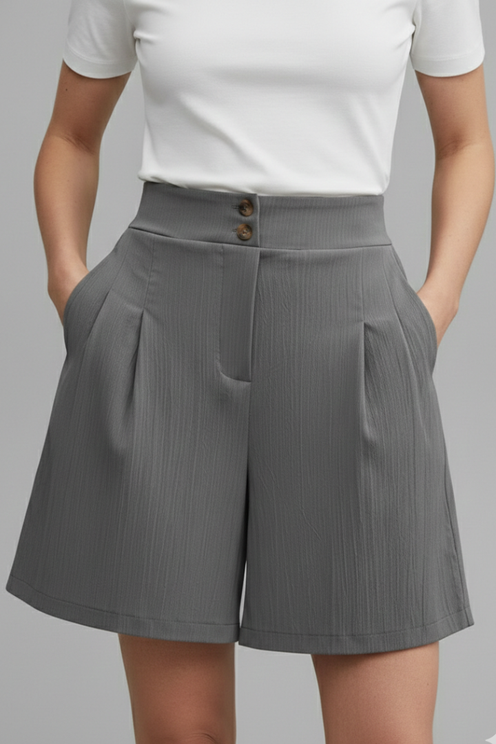 Eva | Damen-Shorts mit hoher Taille und weitem Bein