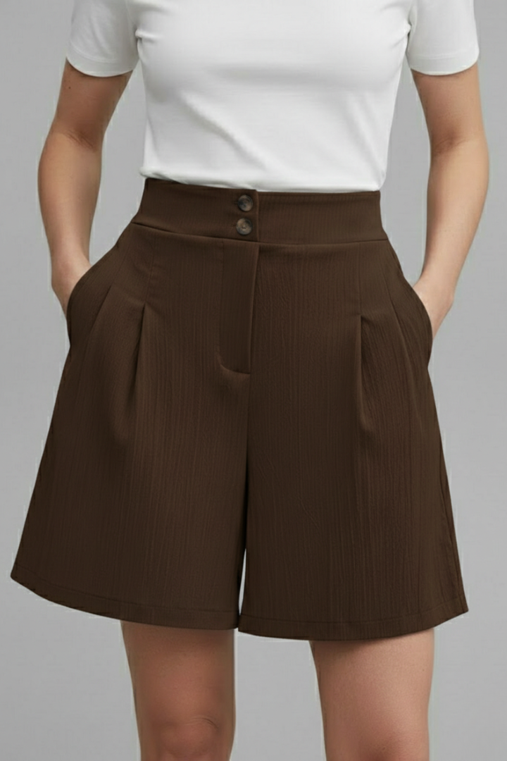Eva | Damen-Shorts mit hoher Taille und weitem Bein
