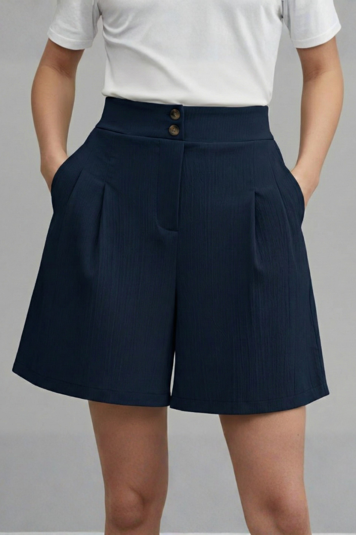 Eva | Damen-Shorts mit hoher Taille und weitem Bein