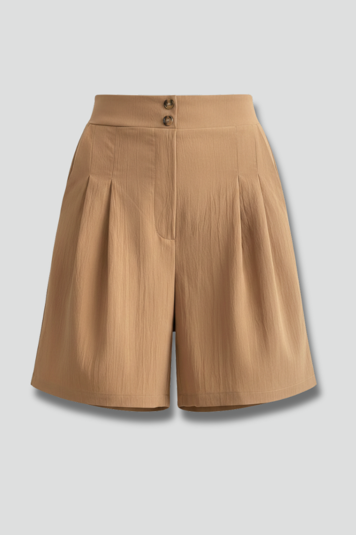 Isabella | Damen-Shorts mit hoher Taille, Falten und maßgeschneidertem Schnitt