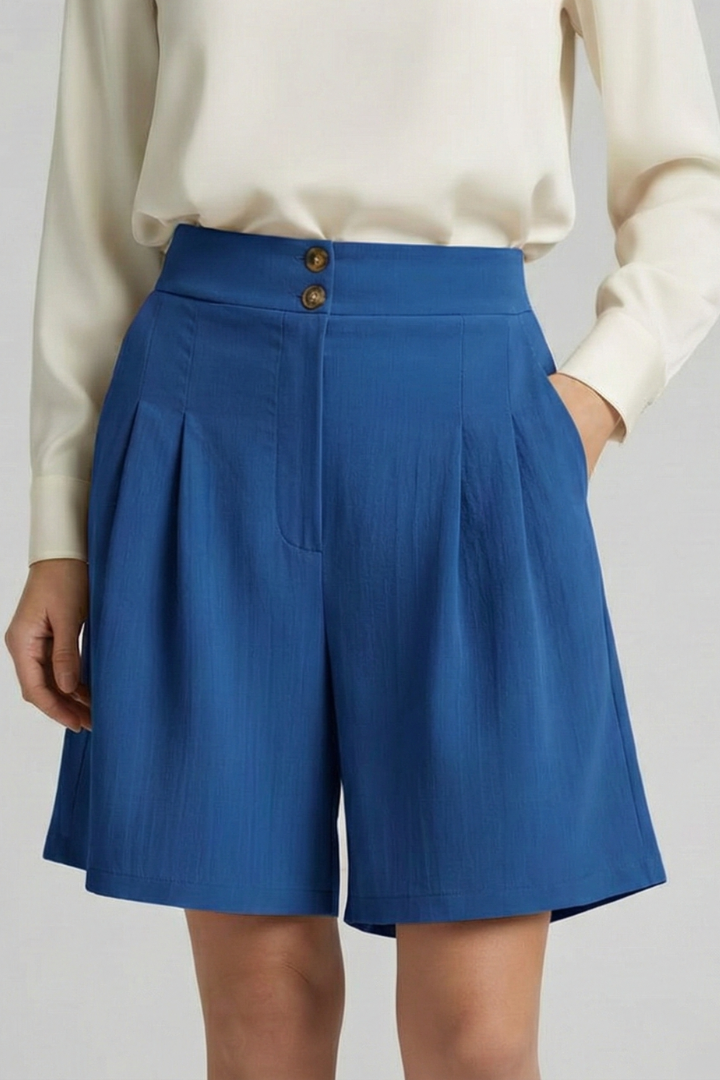 Isabella | Damen-Shorts mit hoher Taille, Falten und maßgeschneidertem Schnitt
