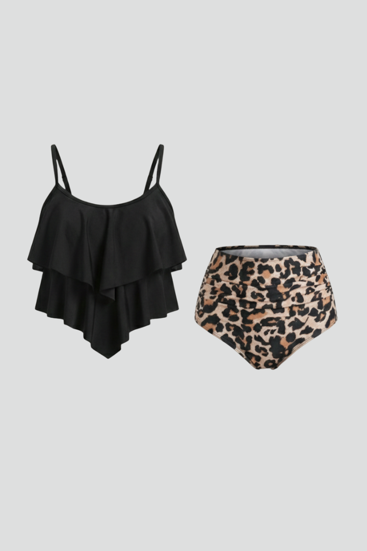 Isabella | Damen Tankini-Set mit Rüschen und hoch tailliertem Unterteil