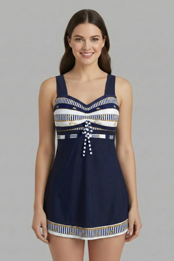 Helga | Damen bedrucktes Tankini-Set mit Badeshorts