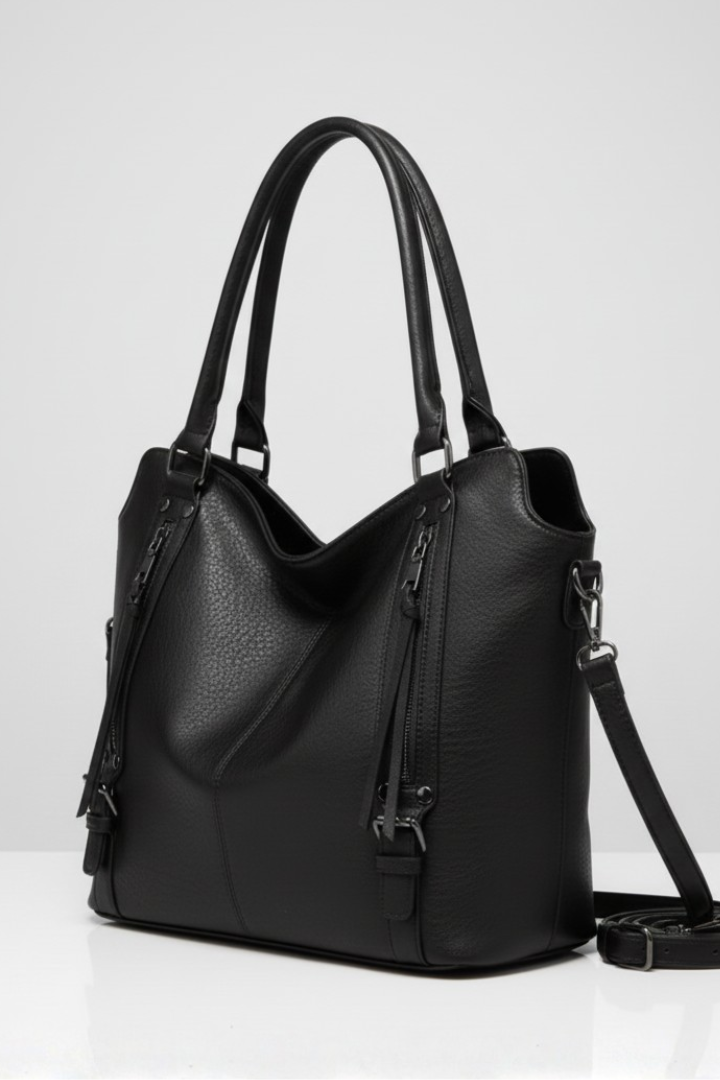 Jana | Damen Klassische Tote Tasche mit Doppelten Griffen und Reißverschluss