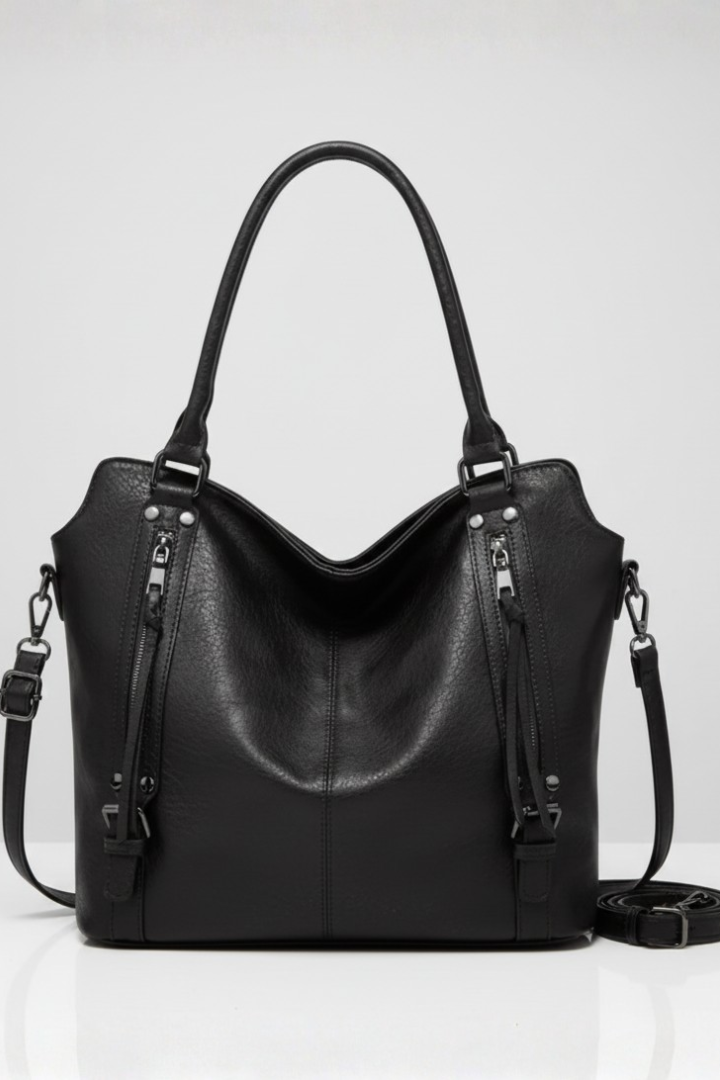 Jana | Damen Klassische Tote Tasche mit Doppelten Griffen und Reißverschluss