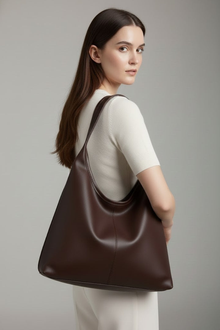 Jacqueline | Damen Klassische Tote Tasche mit Kunstleder Außenmaterial und Großer Innentasche