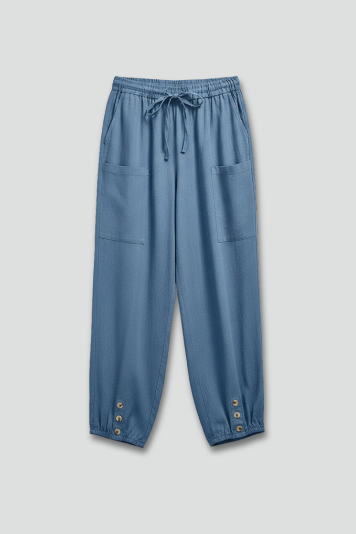 Annika | Damenhose mit Kordelzugbund und Knopfsaum