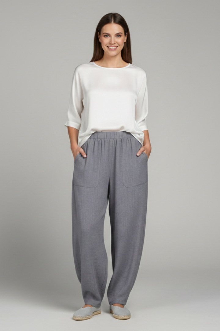 Claudia | Damenhose mit Elastischem Bund und Seitentaschen