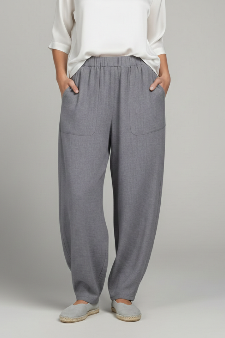 Claudia | Damenhose mit Elastischem Bund und Seitentaschen