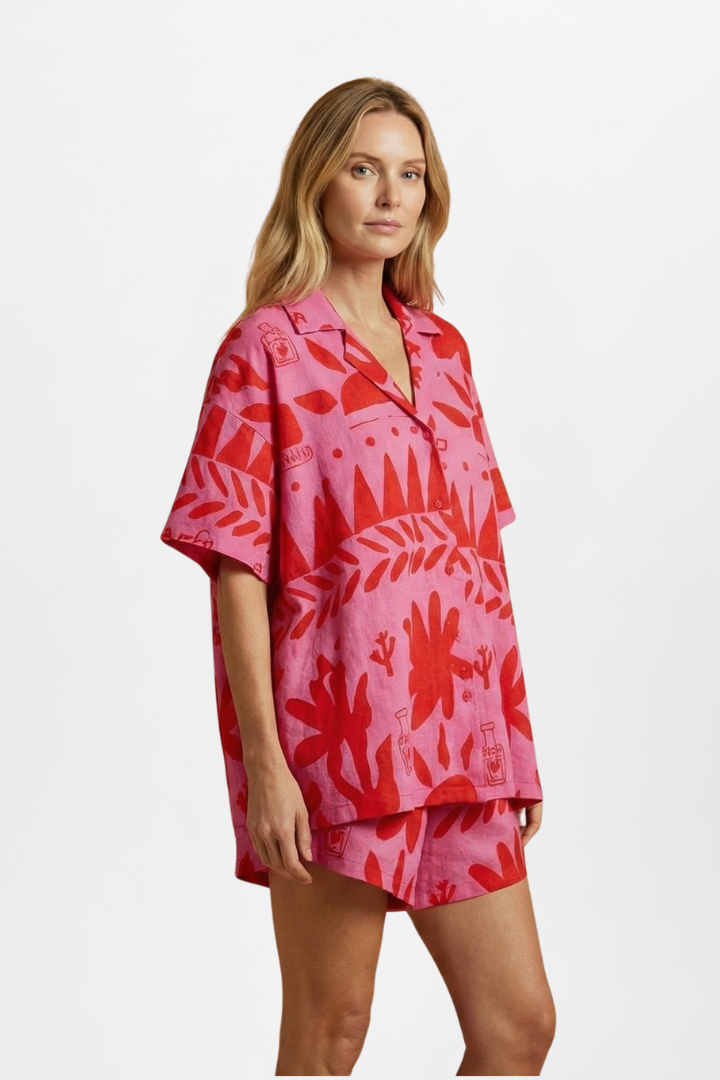 Claudia | Damen-Zweiteiliges Set mit bedruckten Shorts