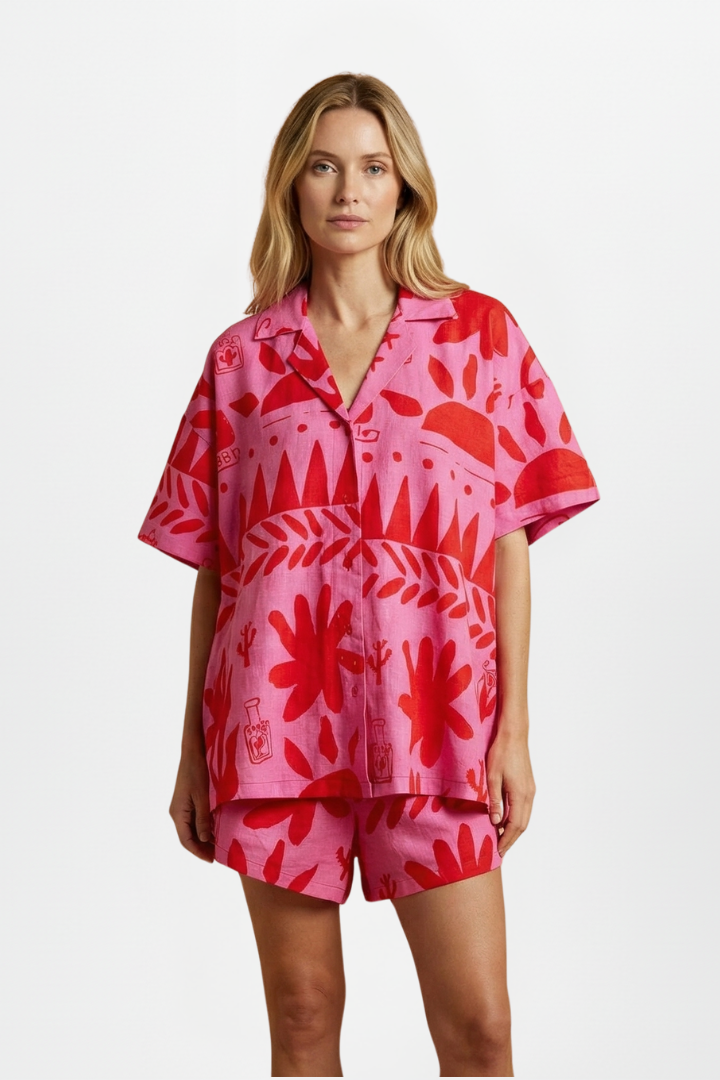 Claudia | Damen-Zweiteiliges Set mit bedruckten Shorts