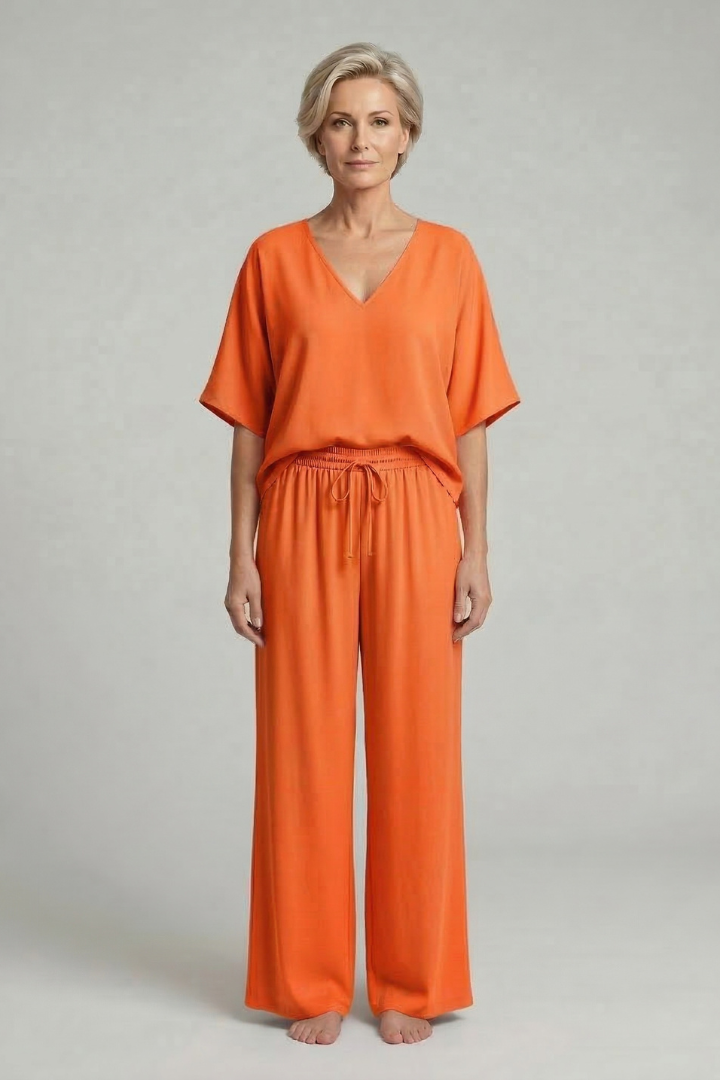 Maria | Damen Zweiteiliges Set mit weiten Hosen