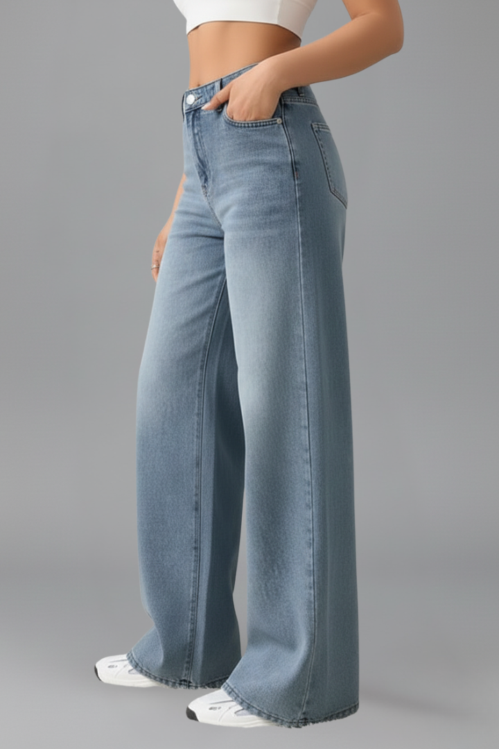 Annika | Damen High-Rise Wide-Leg Denim Jeans