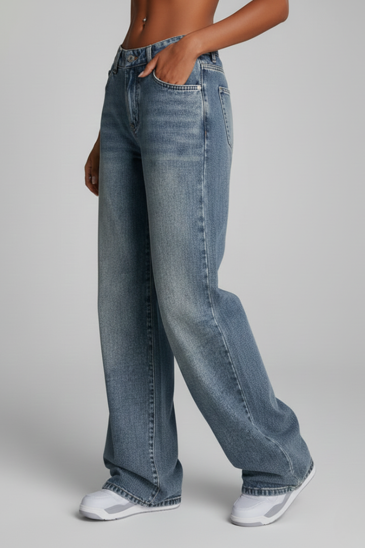 Angela | Damen Relaxed Wide-Leg Denim Jeans