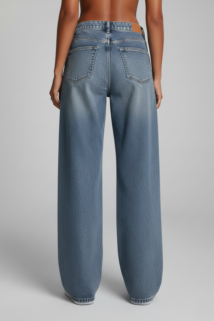 Angela | Damen Relaxed Wide-Leg Denim Jeans