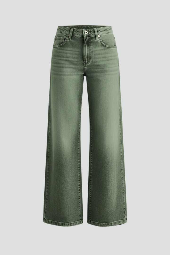 Andrea | Damen Casual Wide-Leg High-Rise Denim Jeans