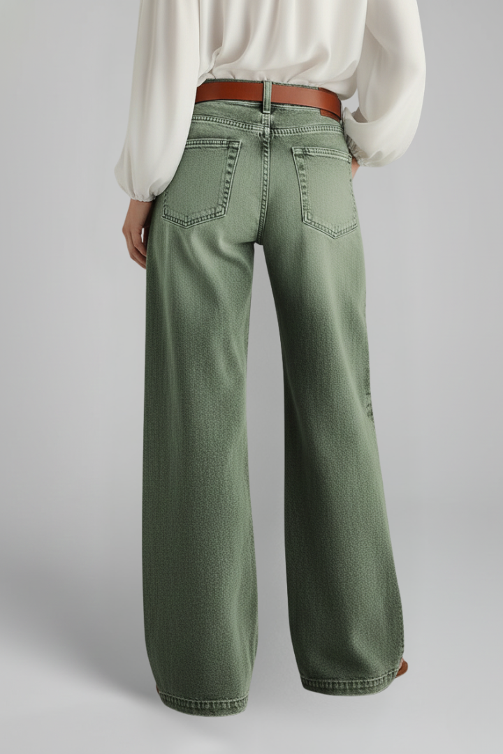 Andrea | Damen Casual Wide-Leg High-Rise Denim Jeans