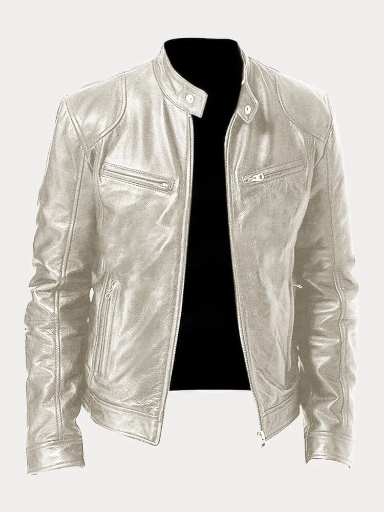 Lederjacke Damen Biker mit Stehkragen