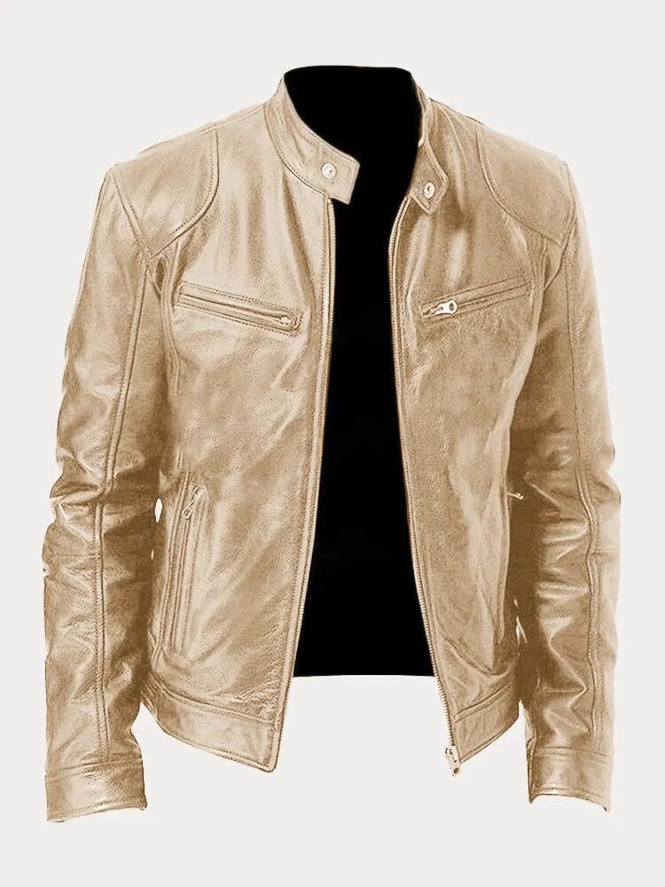 Lederjacke Damen Biker mit Stehkragen