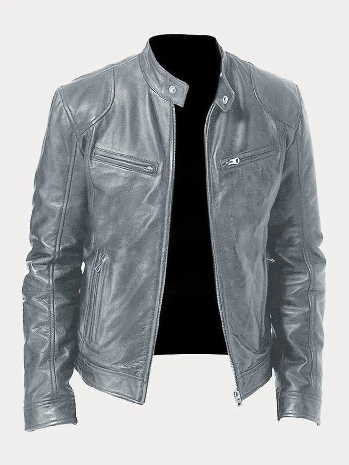 Lederjacke Damen Biker mit Stehkragen
