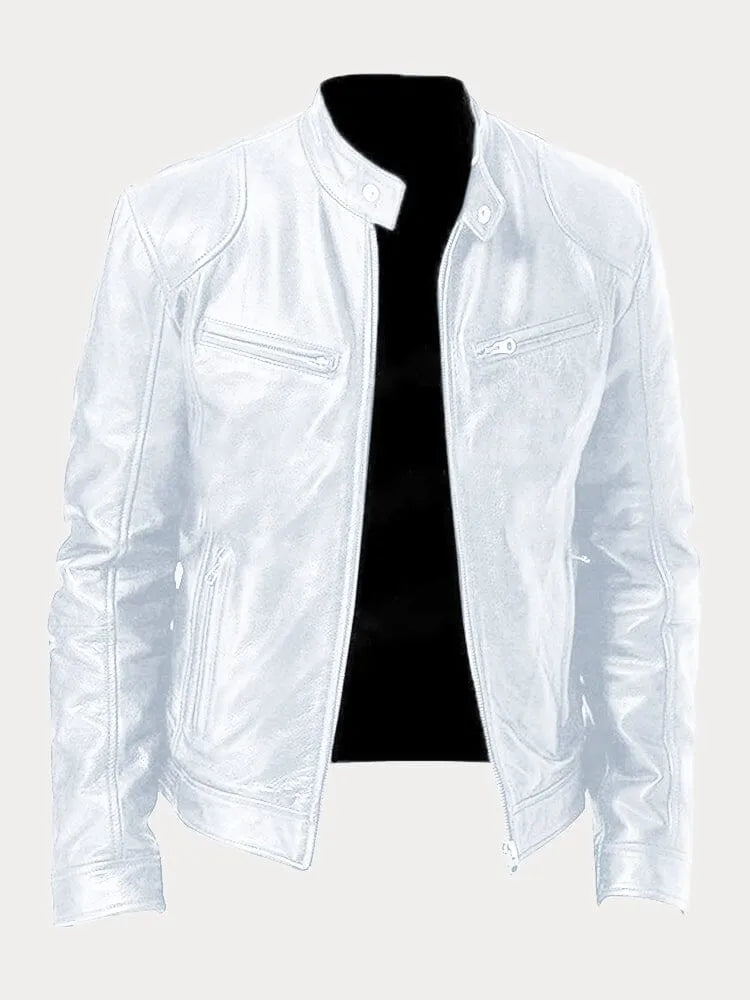 Lederjacke Damen Biker mit Stehkragen