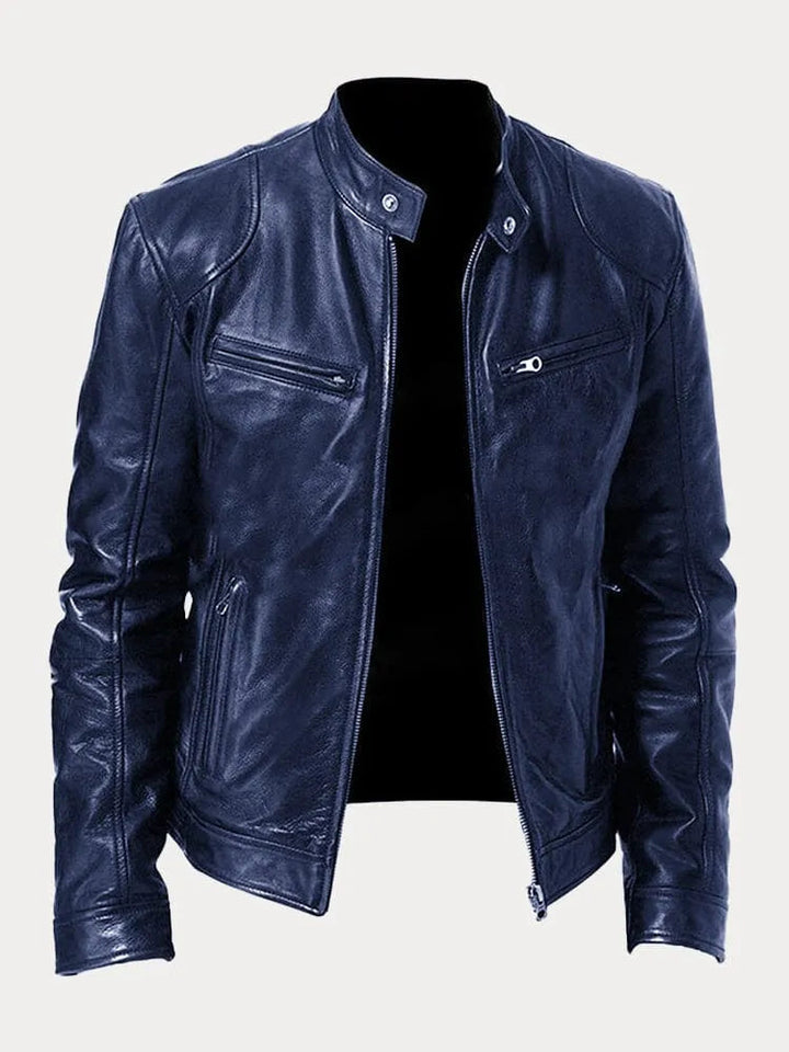 Lederjacke Damen Biker mit Stehkragen