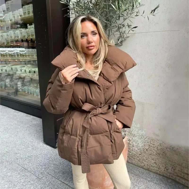 Nadine | Winter-Steppmantel für Damen mit Gürtel