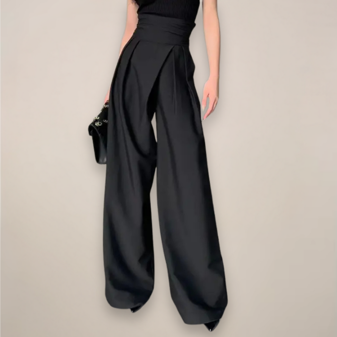 Christa | Damen Hochtaillierte Weite Hose