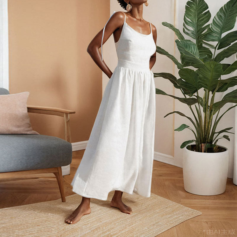Nicole | Damen Midikleid mit V-Ausschnitt, Rückenausschnitt und Schlitz