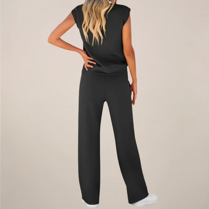 Leonie | Damen Ärmelloses Top Mit Kordelzug Hose Set