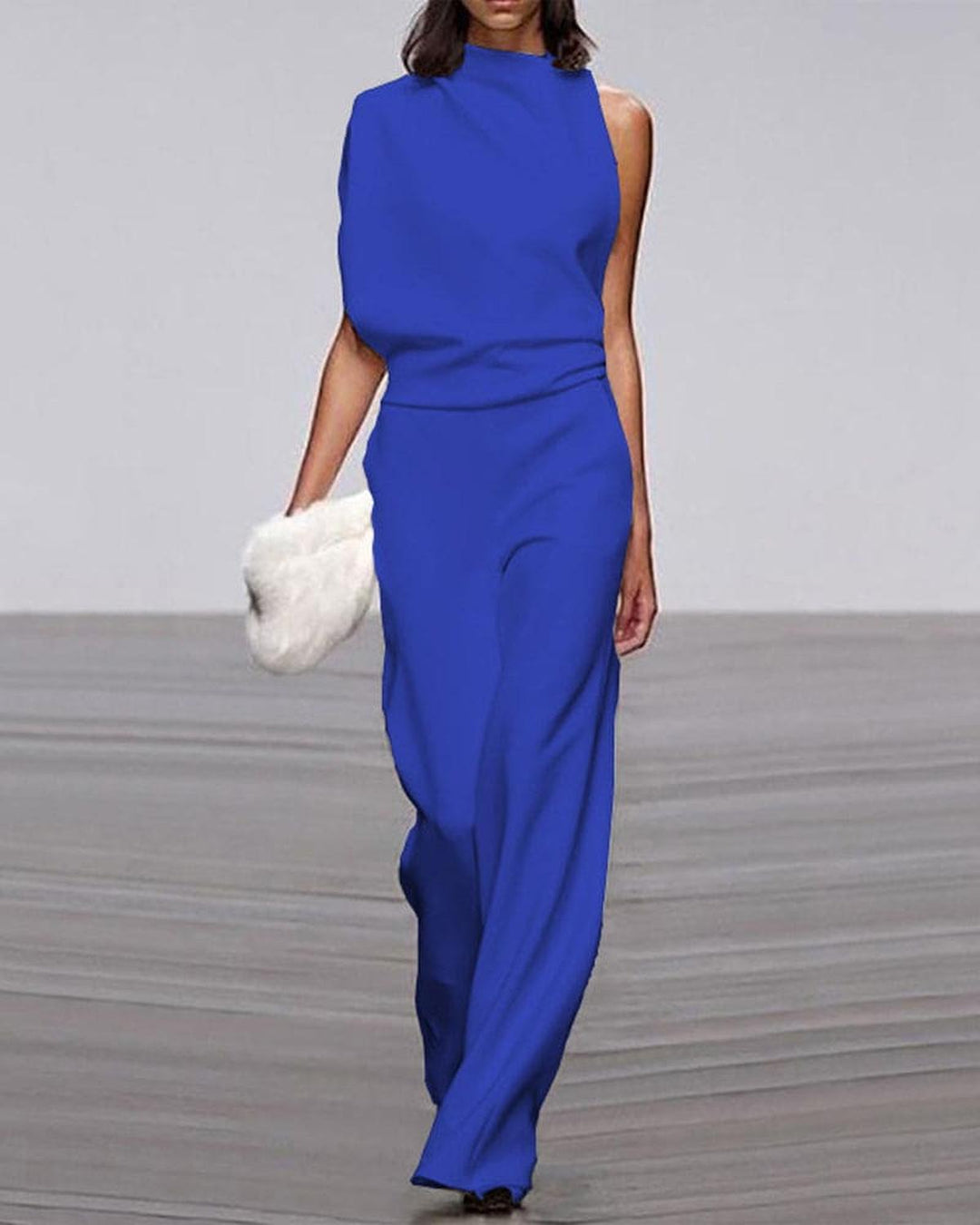 Jumpsuit Damen ein-Schulter weites Bein
