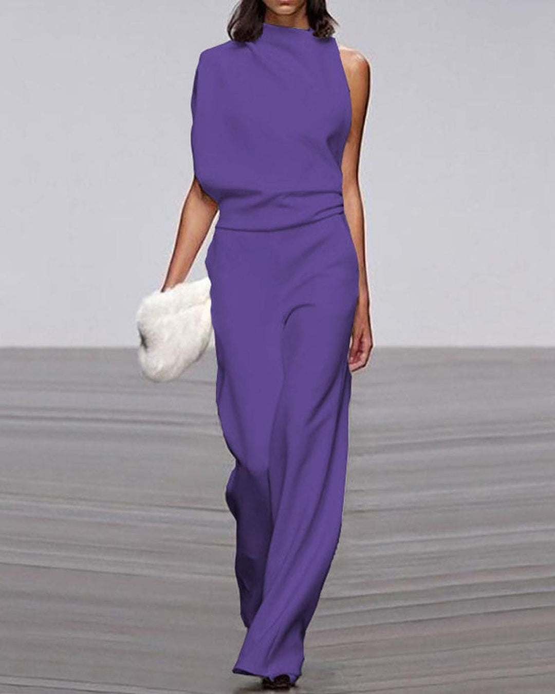 Jumpsuit Damen ein-Schulter weites Bein