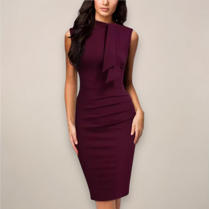 Kerstin | Damen Ärmelloses Sheath-Midikleid Klassisch