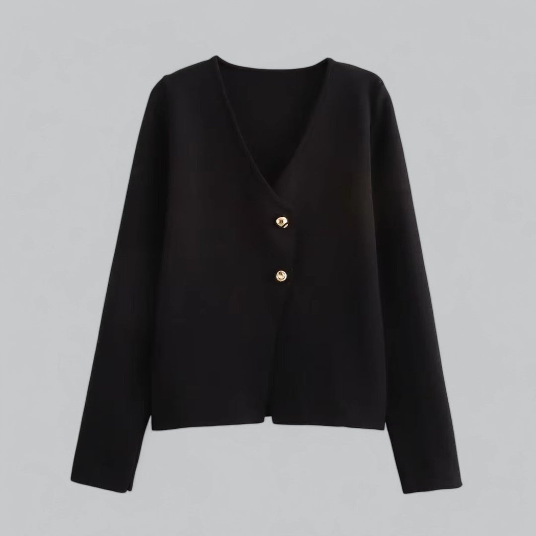 Annika | Damen Frühlings Minimalistischer Cardigan Mit Knöpfen