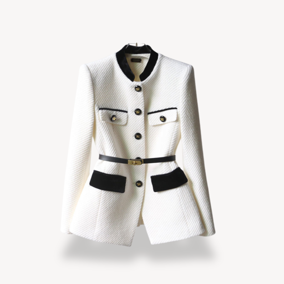 Sarah | Damen Maßgeschneiderter Blazer mit Gürtel und Knopfverschluss