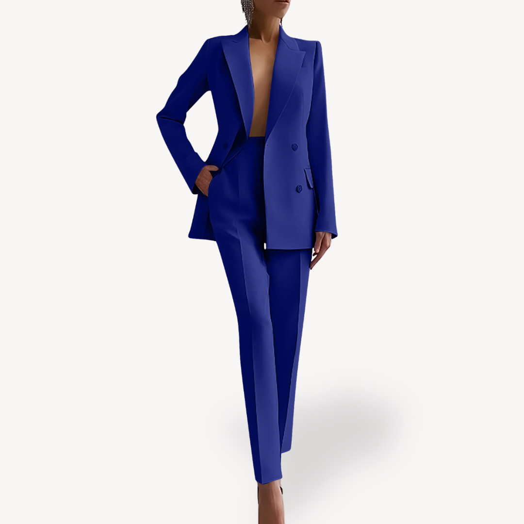 Leonie | Damen Elegantes Maßgeschneidertes Anzug-Set mit langem Blazer
