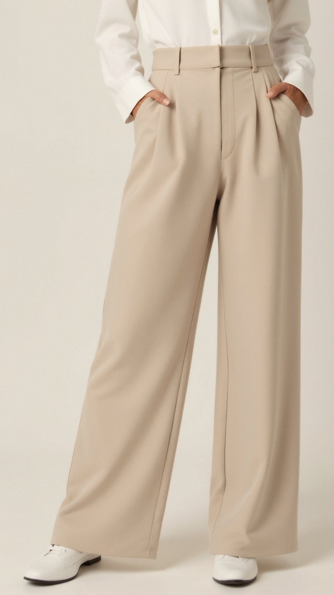 Barbara | Damen Weitbeinige Hose mit Hoher Taille