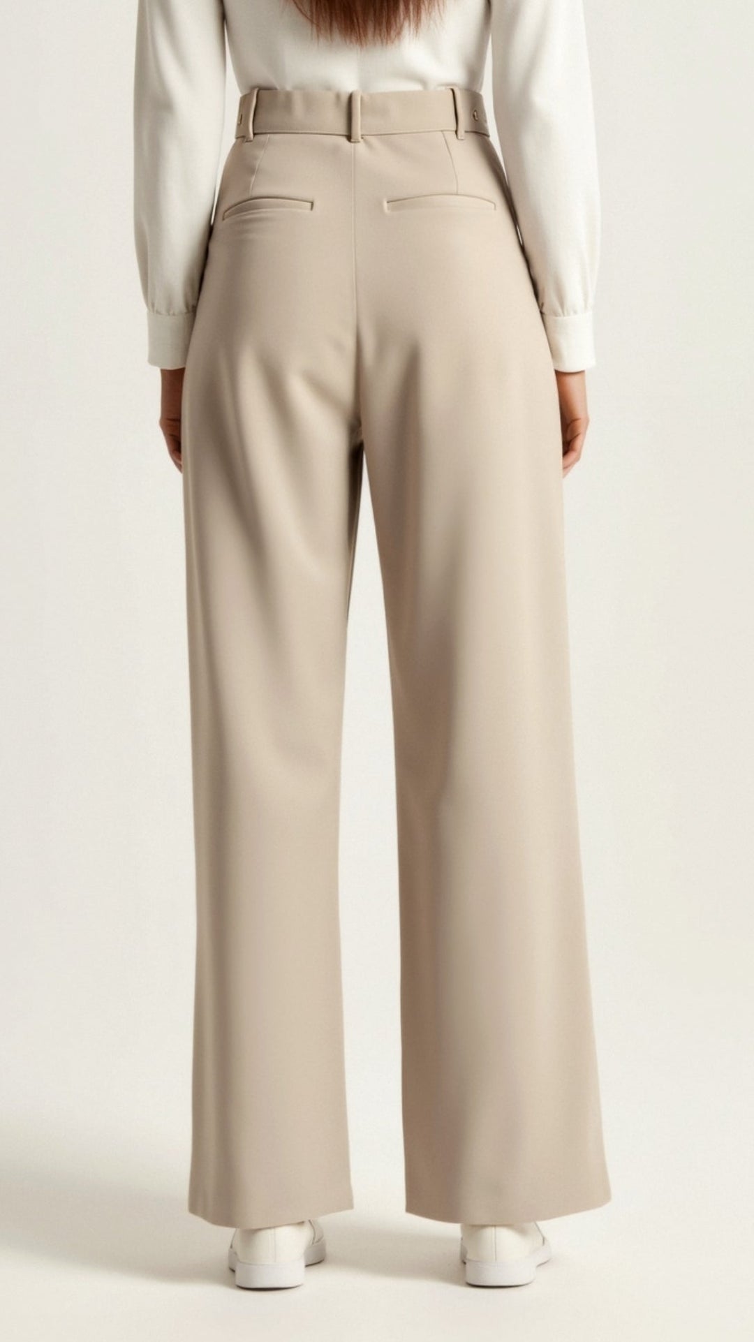Barbara | Damen Weitbeinige Hose mit Hoher Taille