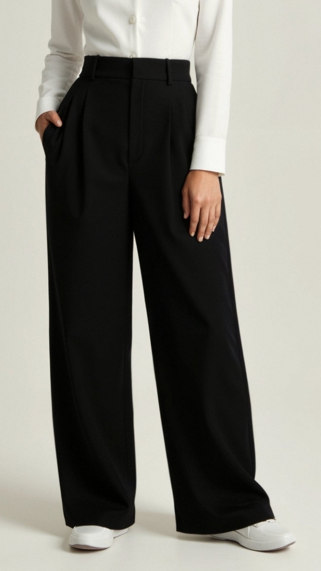 Barbara | Damen Weitbeinige Hose mit Hoher Taille