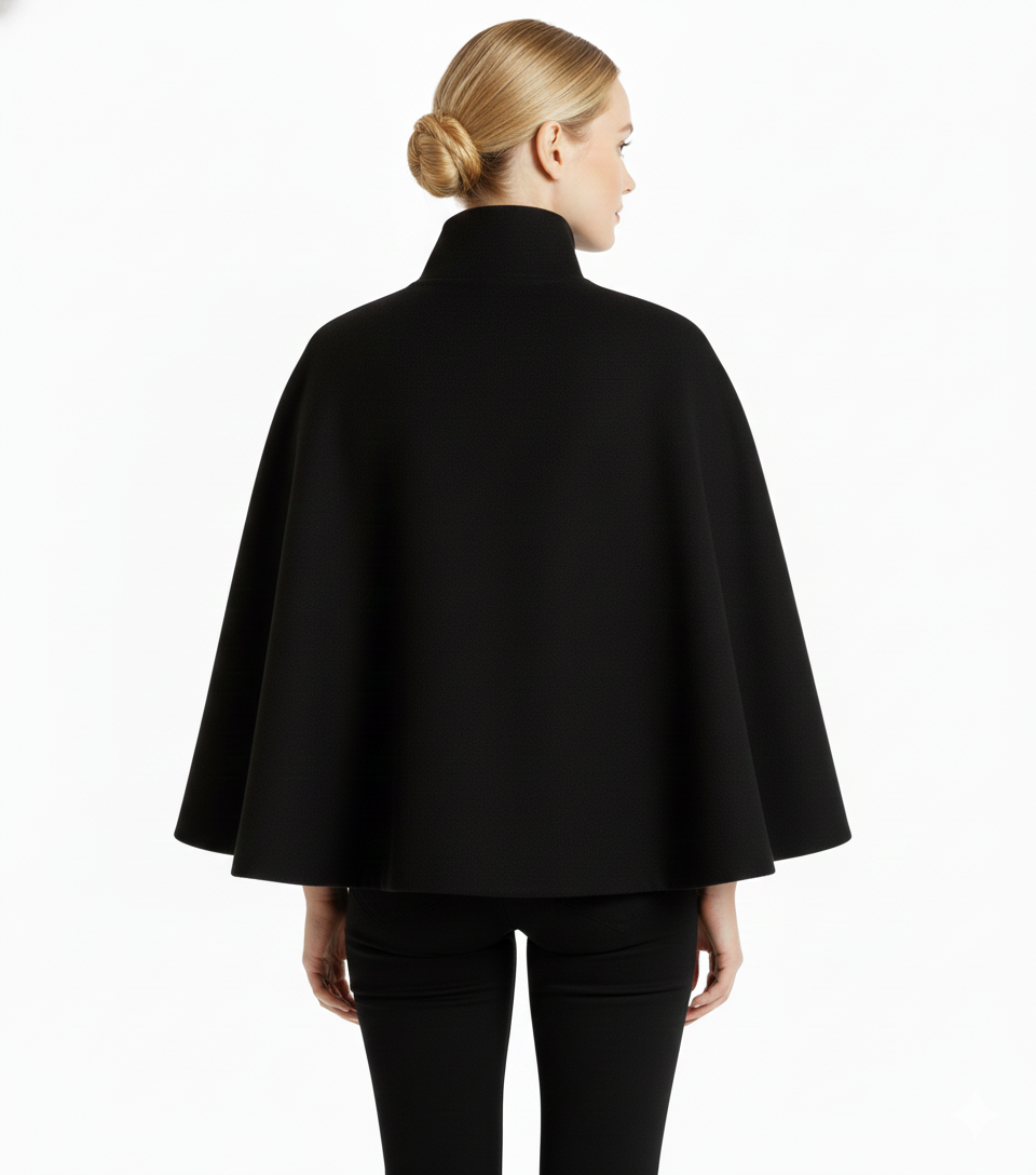 Elfriede | Damen Winter Mantel Mit Hohem Kragen Und Gürtel