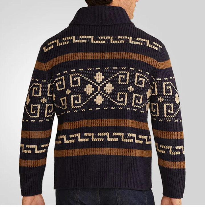 Lukas | Herren Lässige Warme Strickjacke mit Muster