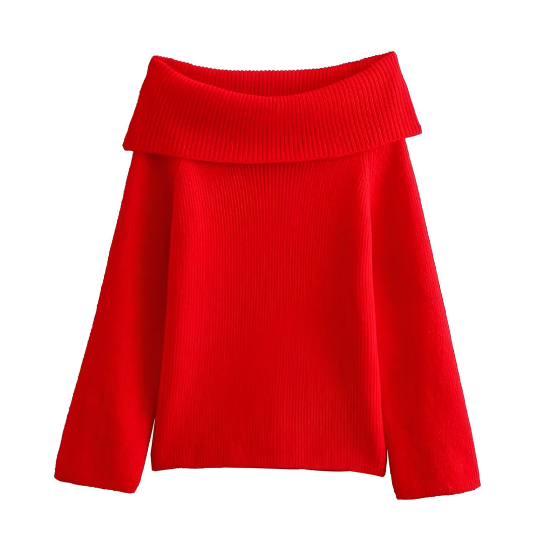 Xena - Schlichter schulterfreier Strickpullover