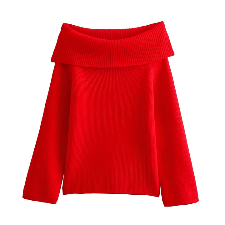 Xena - Schlichter schulterfreier Strickpullover